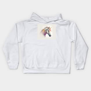 Unicorn Watercolour Painting Kids Hoodie